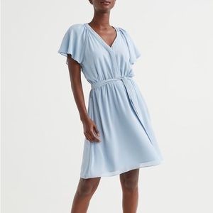 NWT H&M Light Blue V-Neck Chiffon Dress